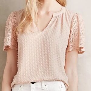 Anthropologie One September Cora Clipdot Blouse, S